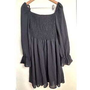 Romwe Dress Women's Midi Dress Long Sleeve Off Shoulder Size 8/10 L Ruffles NEW